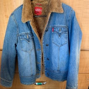 Aziza Jeans Denim Jacket with Faux Fur